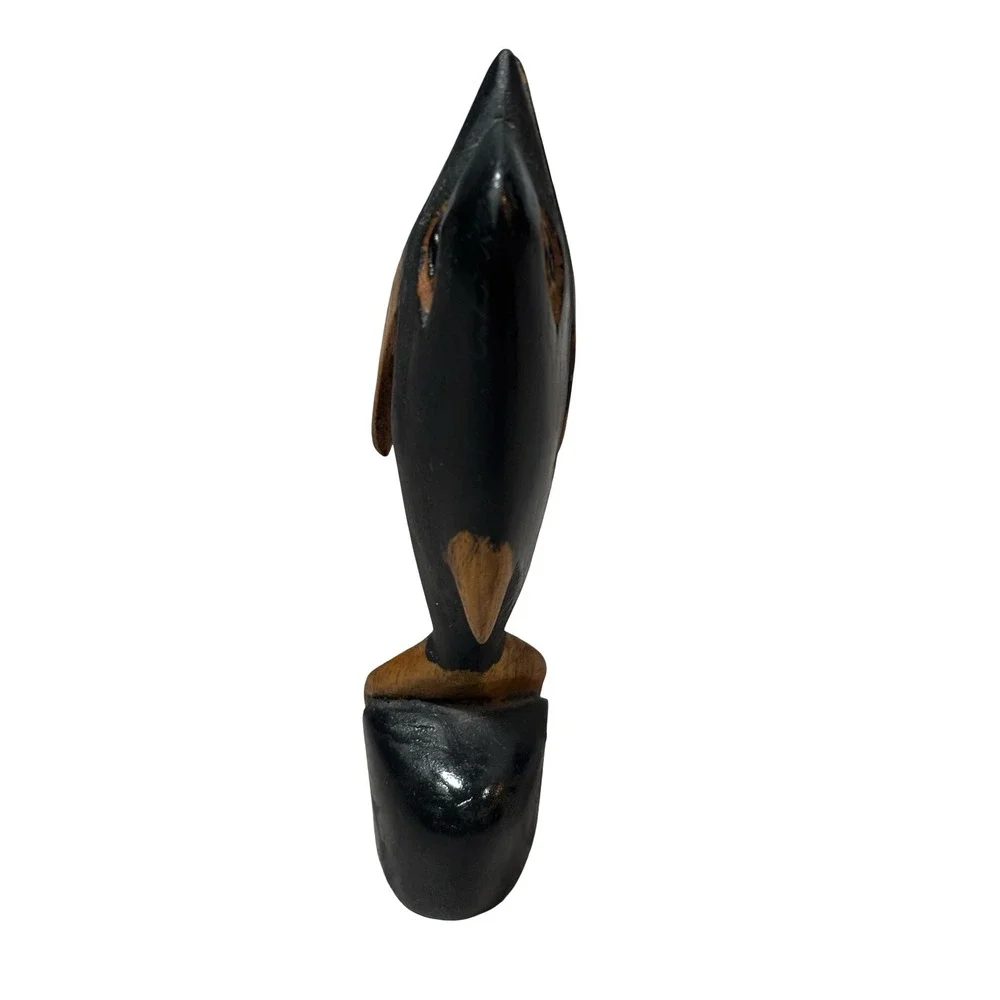 Hand Carved Wooden Dolphin Figurine 7